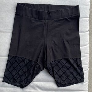 Torrid Black Cotton Blend Shorts with mesh bottoms workout or just look cute 1X